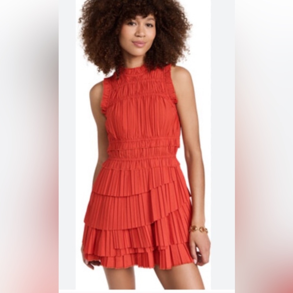 Sea New York Grier Pleated Red Dress